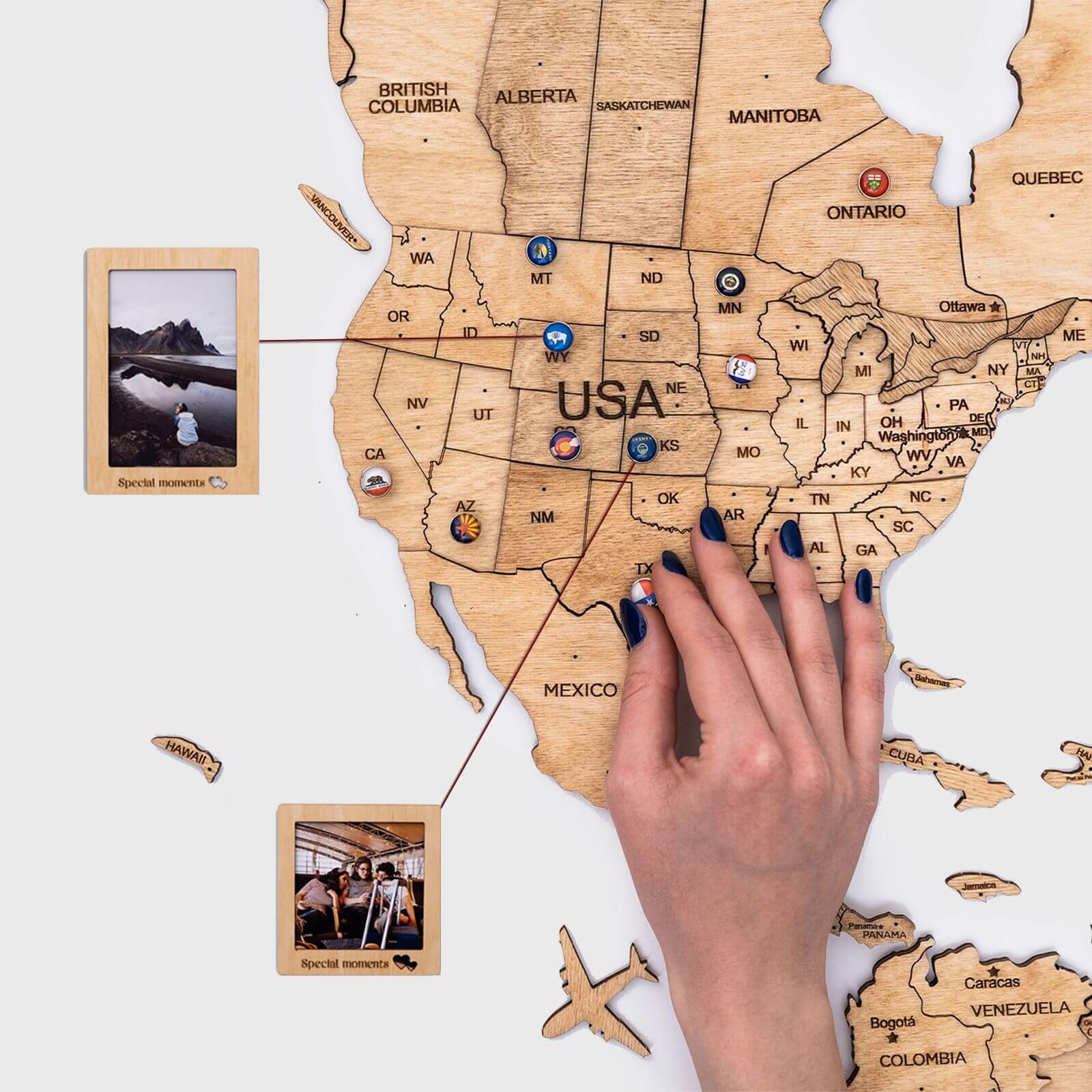 home wooden map 