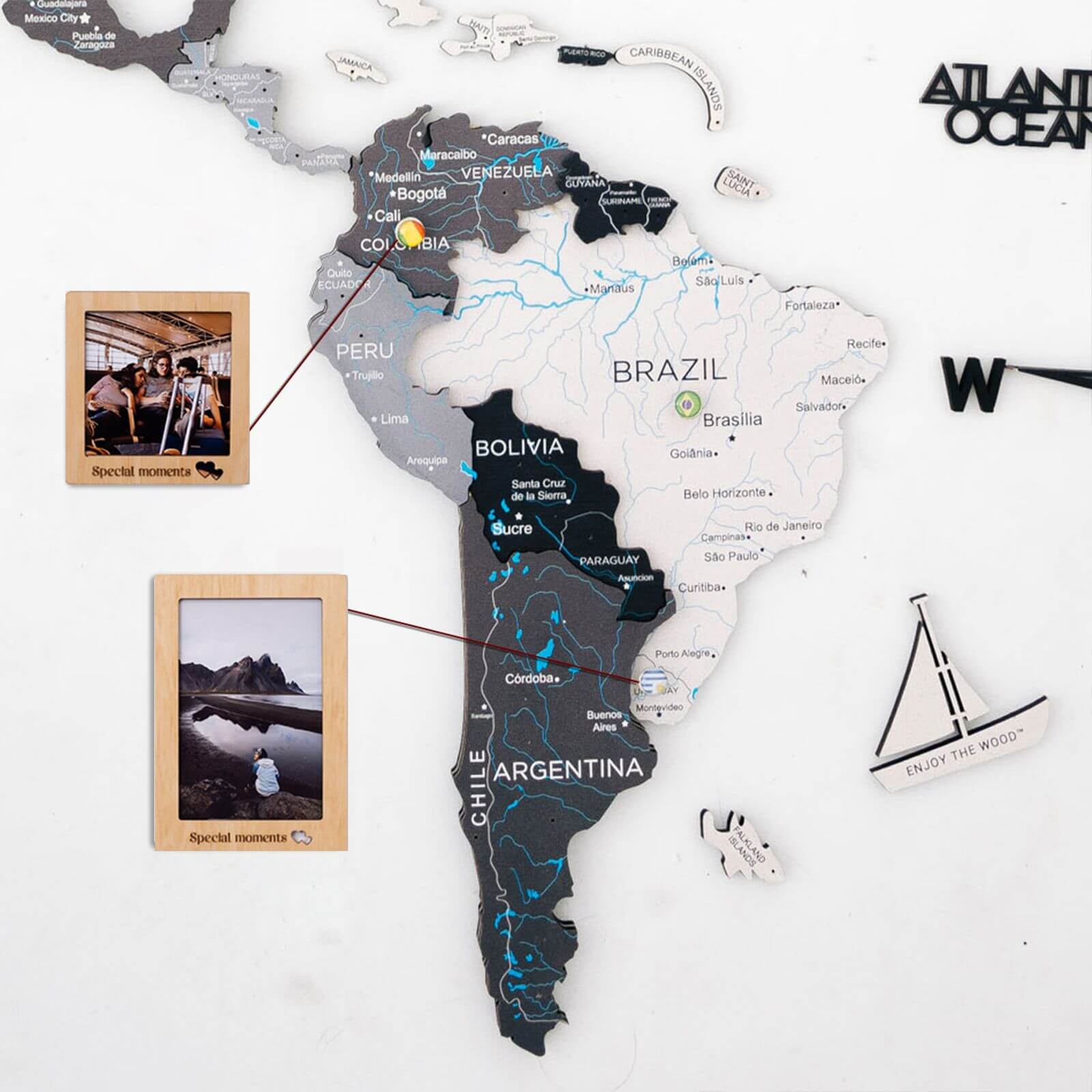 colorful map on wood